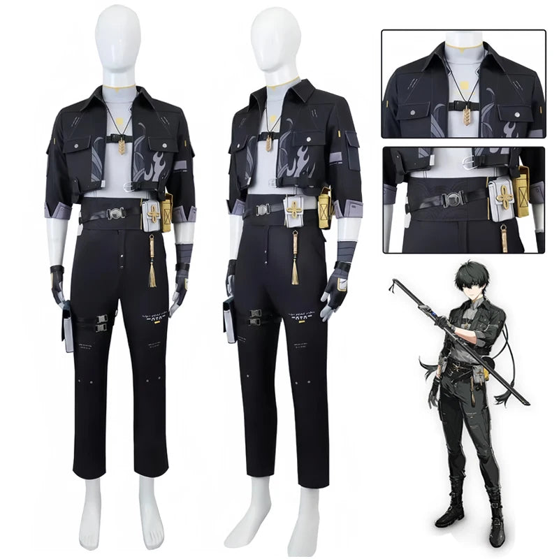 Male Fantasy Game Cosplay Costume with Wig for Halloween