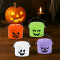 Cute Plastic Halloween Bucket With Trick Or Treat Slogan Durable Candy Pail Spooky Party Decor Trick-or-Treat Holiday Activities