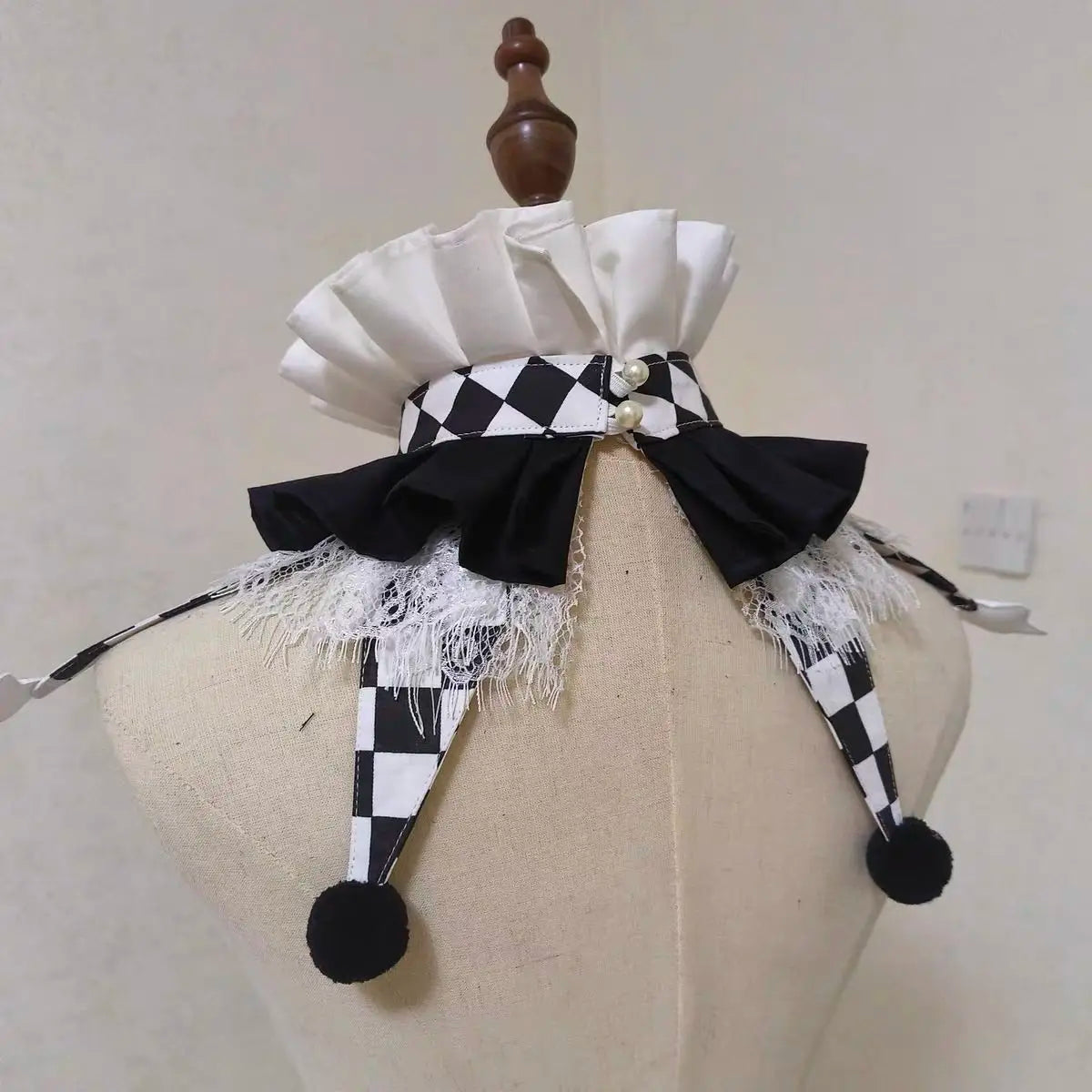Cute wear fairy tale style clown collar cos stage clown ruff collars Halloween colorful clowns chocker