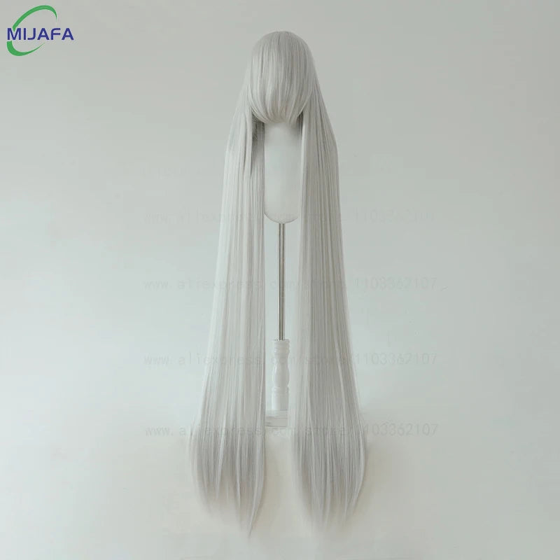 150cm Long Straight Cosplay Wig with Bangs Heat Resistant