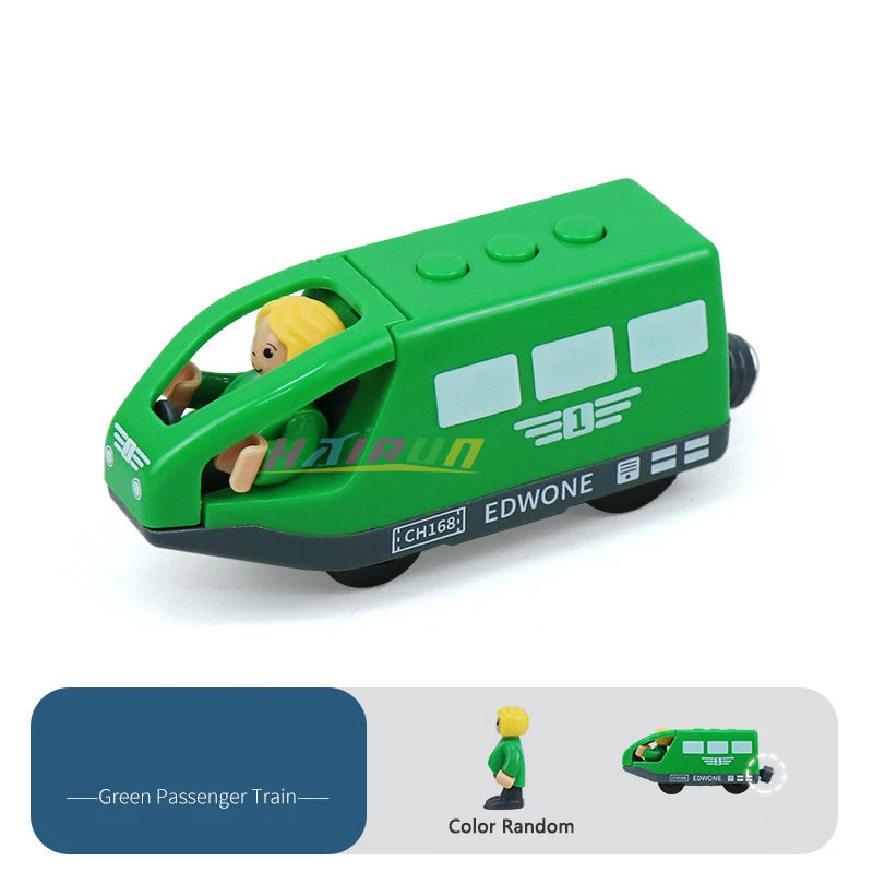 Magnetic Electric Train  with Little Doll Diecast Slot Toy Railway Wood Track Compatible Locomotive Electric Rail Train for Kid
