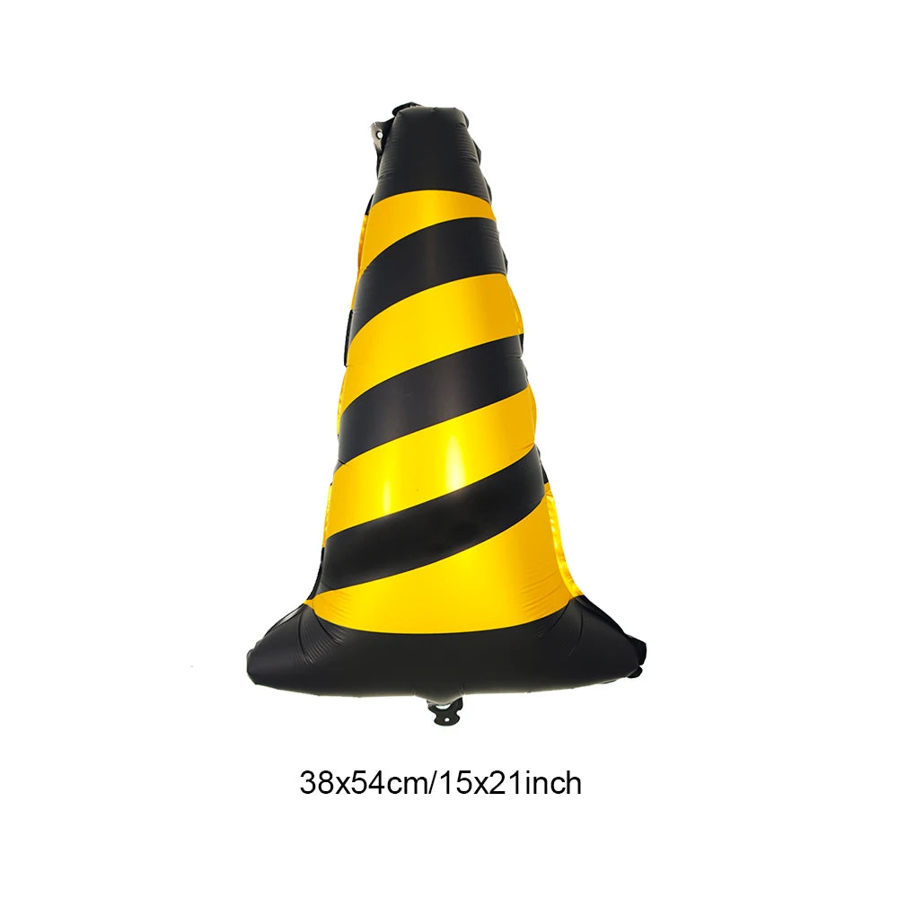 Racing Car Balloon Traffic Cone Balloon Tire Wheel Balloons Black White Checkered Race Car Theme Kids Birthday Party Decorations