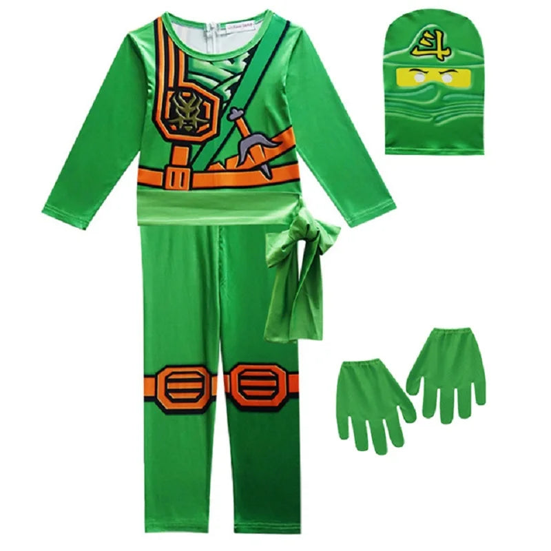 Ninja Cosplay Jumpsuit Costume Set for Halloween & Parties