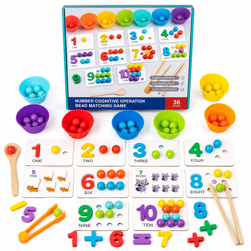 Montessori Math Teaching Aids for Children Baby Number Cognition Arithmetic Matching Educational Early Education Toys