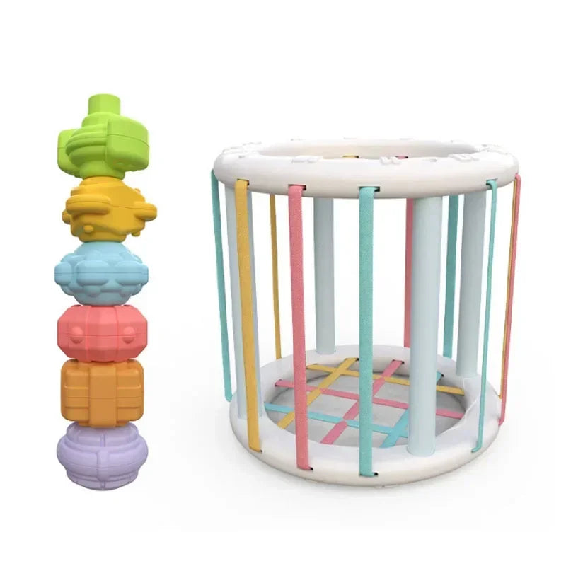 Montessori Baby Toys 0-12 Months Sensory Development Learning Educational Toys Colorful Blocks Sorting Game For Babies Infant