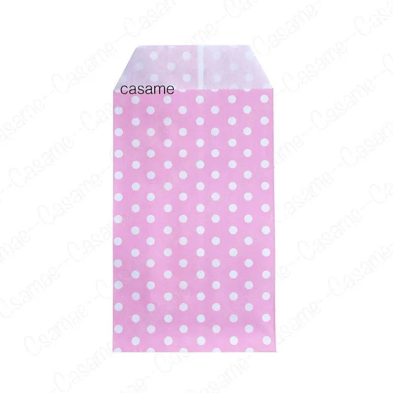 50pcs 15*10CM Wave Dot Kraft Paper Candy Biscuit Bags Packing Pouch Popcorn Bag Birthday Wrapping Supplies Pastry Tool