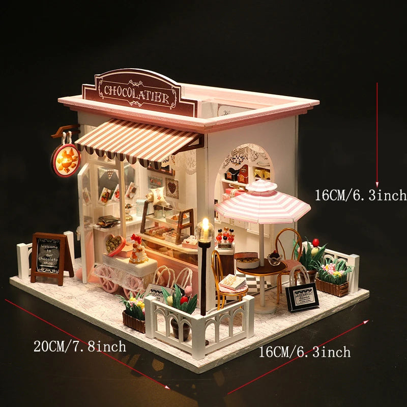 DIY Miniature Dollhouse Kit 3D Puzzle Furniture Assembly Model Doll House Educational Wooden Toys For Friends Birthday Gifts