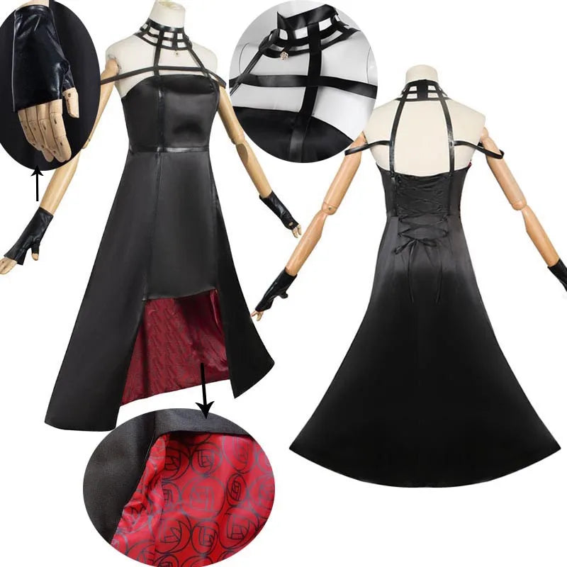 Black Dress Cosplay Costume with Wig & Accessories