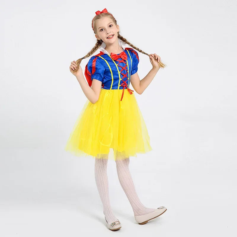 Girls Classic Princess Dress with Cape Halloween Costume