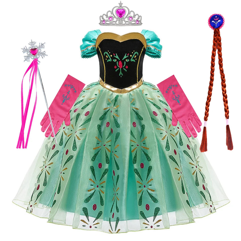 Girls Sequined Snow Queen Dress, Winter Princess Costume