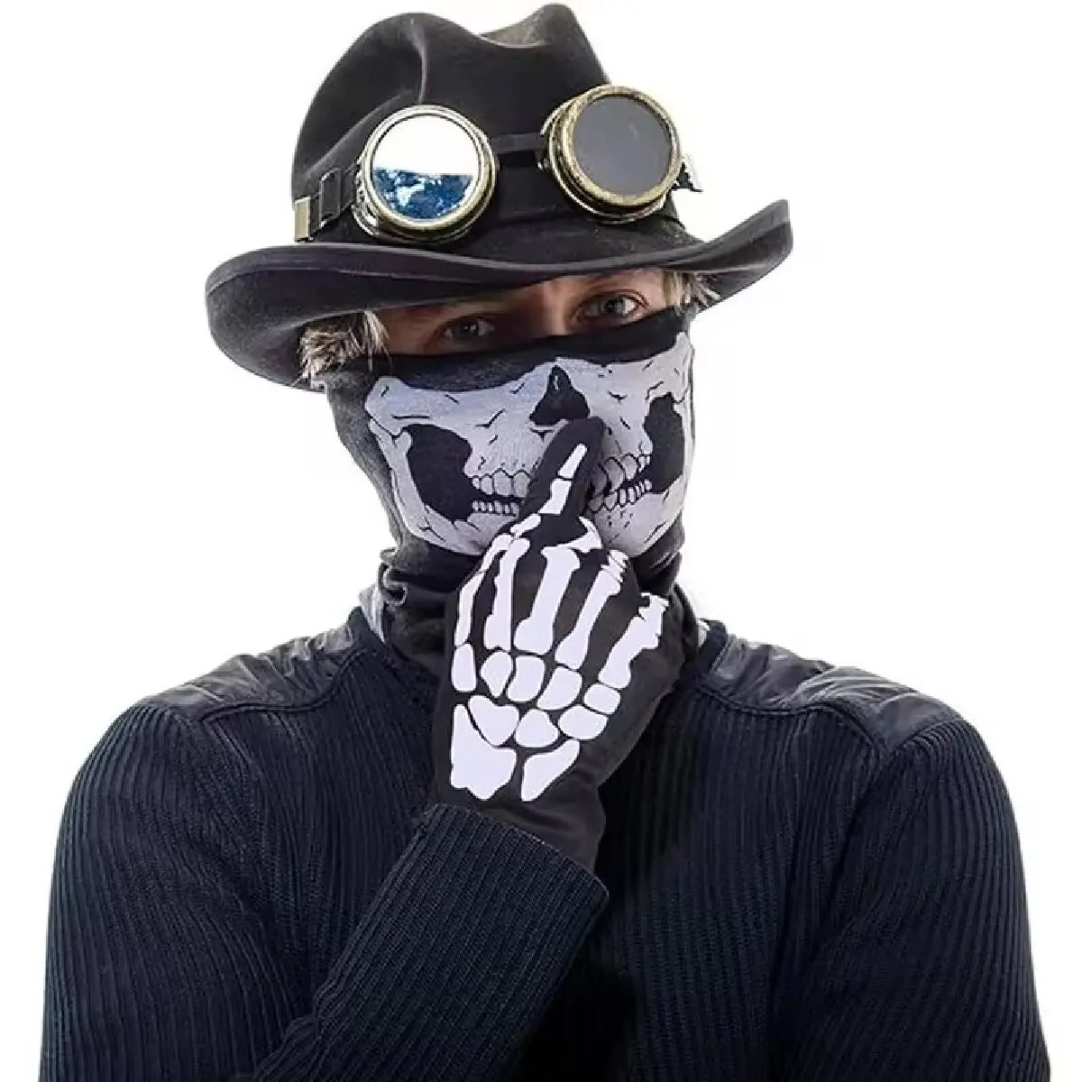 Short Halloween Ghost Gloves Halloween cosplay Skeleton Performance Gloves Performance Prop Bones