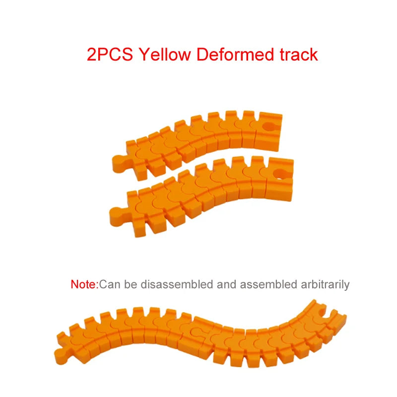 Wooden Train Track Accessories Colorful Flexible Track Train Track Connector Compatible with All Major Brands Wood Track