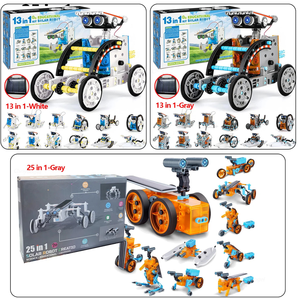 Newest 13 in 1 Solar Robot Kit  STEM Educational Toy DIY Science Experiment Technological Gadgets Electric Solar Robots for Kids