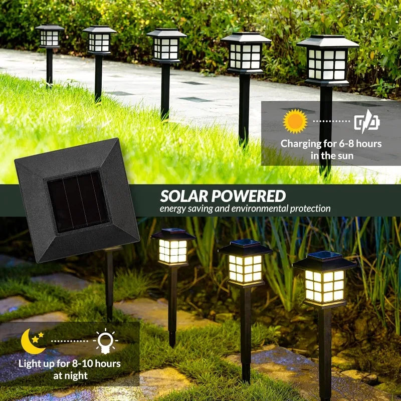 2 Pack Solar Pathway Light Outdoor Solar Lamp Waterproof Landscape Lighting for Garden Yard Patio Walkway Driveway Camping Decor