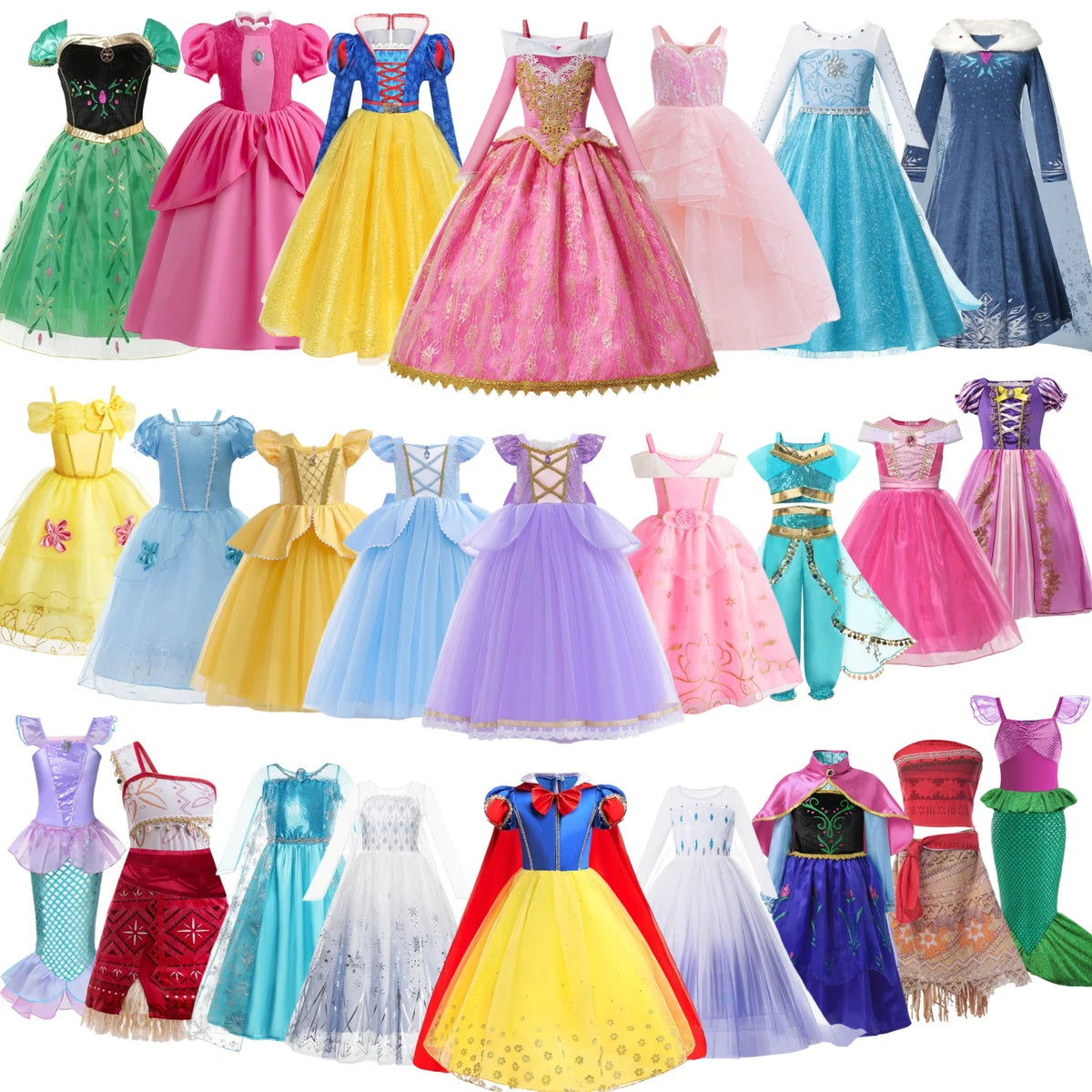 Girls Princess Costume Dress for Christmas, Carnival and Parties