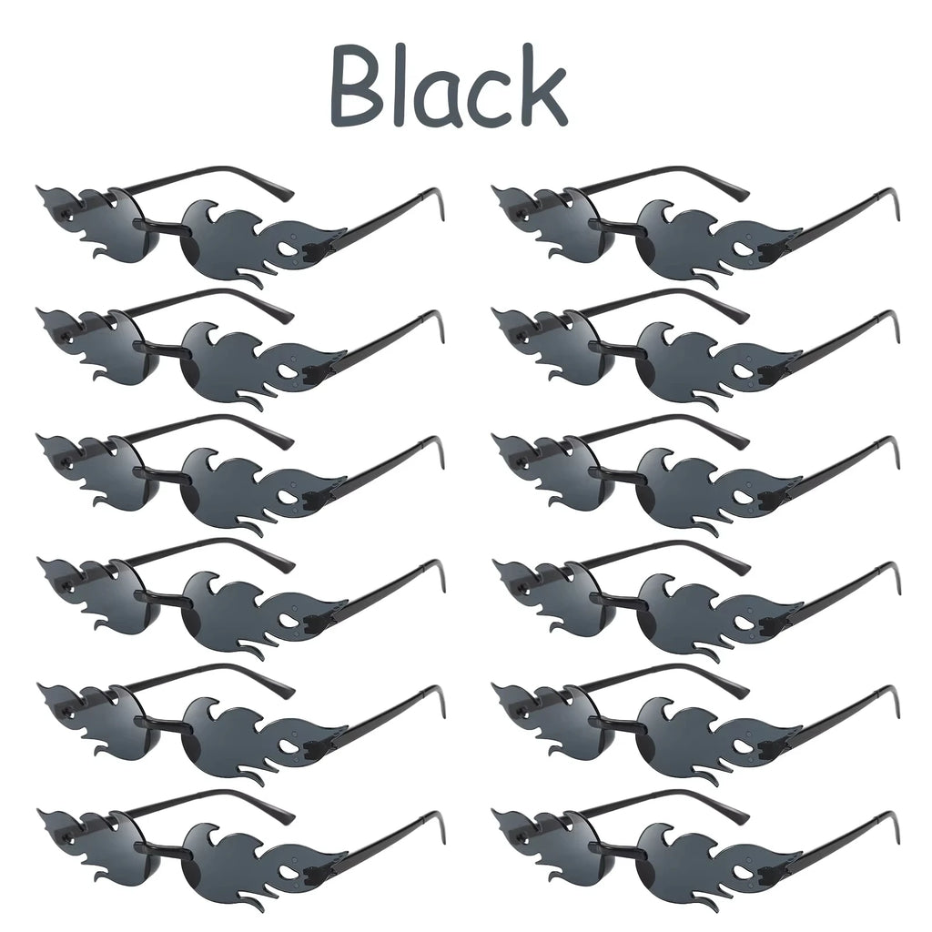 12-120 Pcs Red Fire Flame Glasses Fire Shape Sunglasses Fire Sunglasses Party Decor for Summer Shower Wedding Halloween Cosplay
